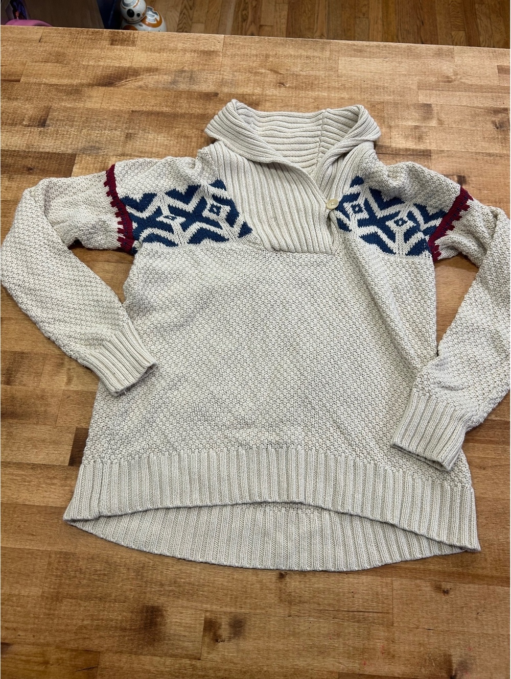 Chaps M/M Medium Knit Pullover Sweater with Buttoned Collar womans top